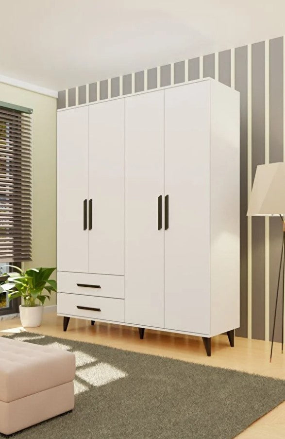 Revasser GD300 Siyah Kulplu Ayaklı Gardırop